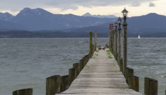 Herbst auf dem Chiemsee in Bayern